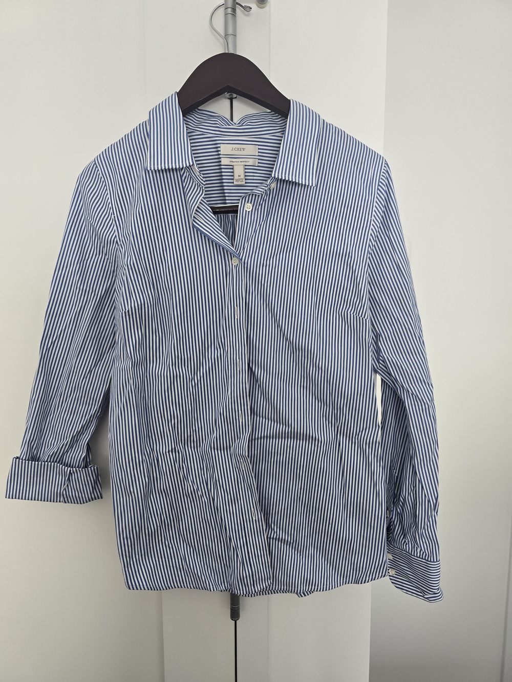 J. Crew Blue & White Stripe Women's Button-Down Shirt